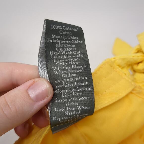 Flower Tied Baseball Cap Yellow One Size Adjustable Blank Cotton Vince Camuto - Picture 10 of 10